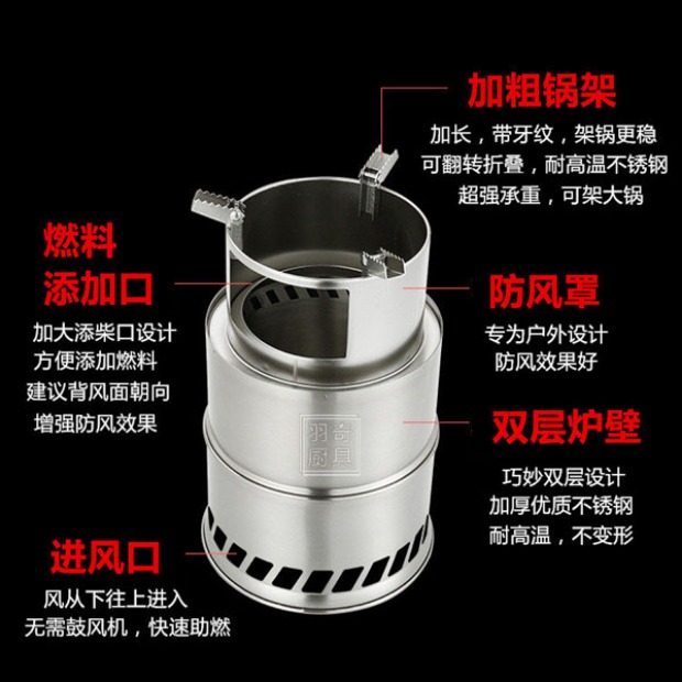 Bếp củi ngoài trời gấp bếp củi - Bếp lò / bộ đồ ăn / đồ nướng dã ngoại bếp ga mini rinnai