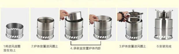Bếp củi ngoài trời gấp bếp củi - Bếp lò / bộ đồ ăn / đồ nướng dã ngoại bếp ga mini rinnai