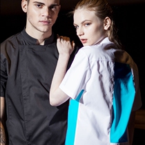 Chef Overalls Short-sleeved Summer Dress CheckedOut Domino Men and Women Breathable Hotel Restaurant Rear Kitchen Thin