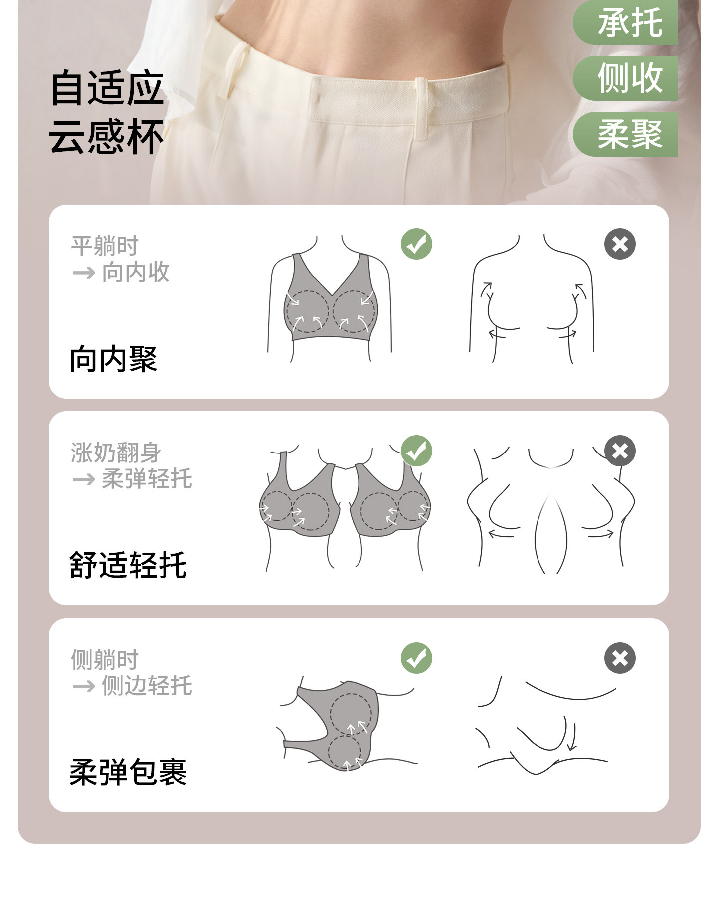 雅特茂天竹睡眠哺乳内衣孕期产后喂奶背心式前开孕妇内衣女 — 18