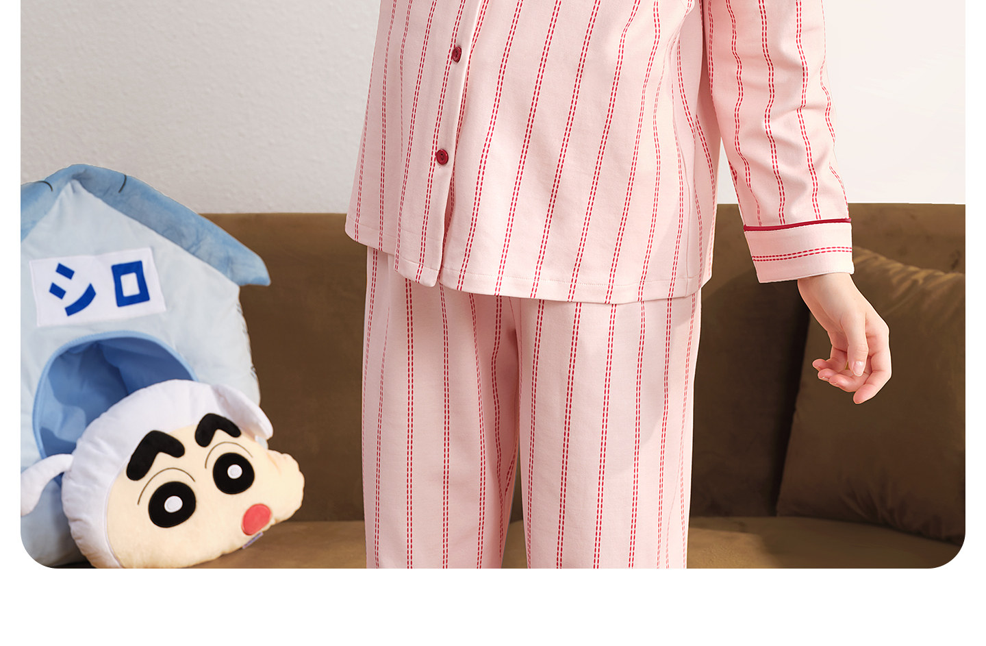 Yatemo & Crayon Shin-Chan Collaboration Cardigan Maternity Wear Autumn/Winter Nursing Pajamas for Pregnant and Postpartum Women Homewear — 26