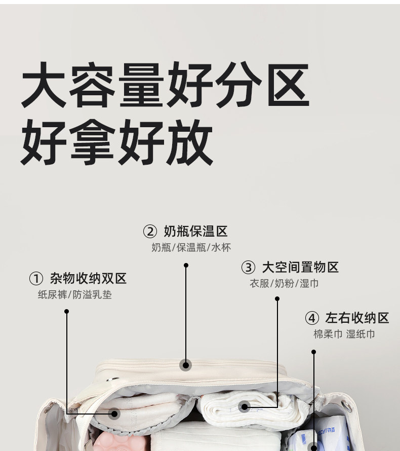 雅特茂妈咪包多功能大容量双肩手提母婴背包妈妈外出轻便出行新款 — 22