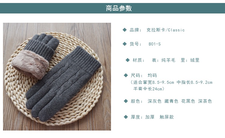 Gants pour homme CLASSIC     en de laine - Ref 2781464 Image 10