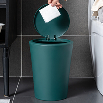 Press-type trash can with lid household living room light luxury bedroom large-capacity office toilet paper basket tube