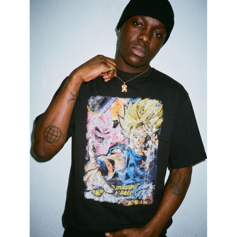 Comictree Summer New Cotton Dragon Ball "Decisive Battle" Washed Vintage Round Neck Boxy Short-Sleeve T-Shirt for Men Comictree Summer New Cotton Dragon Ball "Decisive Battle" Washed Vintage Round Neck Boxy Short-Sleeve T-Shirt for Men