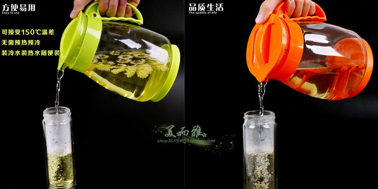 Mùa xuân Hui ấm trà thủy tinh nhà nhiệt độ cao chai nước lạnh công suất lớn chai nước lạnh chịu nhiệt chống cháy cốc nước lạnh - Tách bình giữ nhiệt giá rẻ
