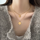 Новое горячее стильное двустороннее ожерелье из титановой стали 2025 года для женщин, легкий роскошный свитер, невыцветающая, универсальная цепочка на ключицу и шею 𫔀