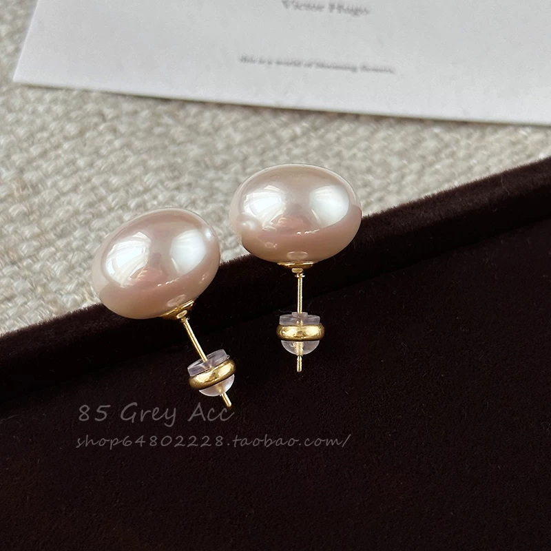 Earrings from pearl, ear clips, high-quality style, light luxury style