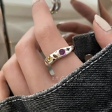 Металлическое небольшое дизайнерское безразмерное кольцо с камнем с цирконом, легкий роскошный стиль, изысканный стиль, на указательный палец