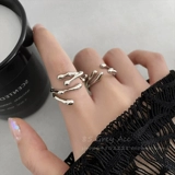 Геометричное брендовое регулируемое кольцо в стиле хип-хоп для влюбленных, на указательный палец, популярно в интернете