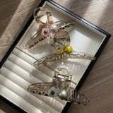 Изысканная акриловая большая заколка для волос из жемчуга, заколка-крабик, акула, в цветочек, новая коллекция