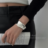 Серебряный глянцевый изогнутый брендовый женский браслет, модное ювелирное украшение, изысканный стиль