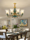 American-Style All-Copper Living Room Chandelier, European-Style Ceramic Retro Lighting Fixtures, Designer High-End Villa Lobby Dining Room Copper Lamp