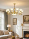 All-Copper American-Style Living Room Chandelier, European-Style Retro High-End Grand Villa Lobby Main Light, Dining Room Copper Lamp, 2026 New Model