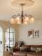 American-Style Vintage Living Room Chandelier, High-End Villa Lobby Main Light, Zinc Alloy Solid Wood, Elegant French Retro Dining Room Light