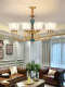 American-Style Retro All-Copper Chandelier, Living Room Lamp, Dining Room Copper Lamp, High-End and Elegant European-Style Ceramic Hall Lamp, Zhongshan Lighting Fixtures