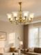 American-Style All-Copper Living Room Chandelier, European-Style Retro Lighting, 2026 New High-End Villa Lobby Main Light, Dining Room Copper Lamp