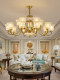 All-Copper American-Style Living Room Chandelier, French Retro Mid-Century Style, High-End Villa Lobby, Duplex Building, Dining Room Copper Lighting Fixtures