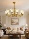 American-Style All-Copper Living Room Chandelier, European-Style Retro Lighting, 2026 New High-End Villa Lobby Main Light, Dining Room Copper Lamp