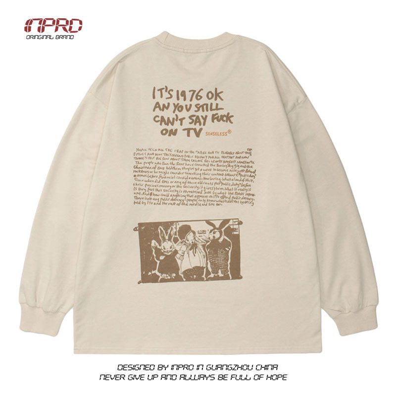 INPRO Advanced Time Taboo American Retroit Visual Design Letter printing in loose cartoon tide