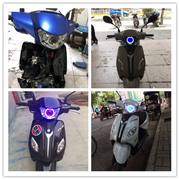 Ưu đãi đặc biệt Yamaha mới lưới thông minh I lắp ráp đèn pha Q5 ống kính Hella 5 ống kính thiên thần mắt quỷ xenon đèn pha - Đèn HID xe máy đèn pha siêu sáng cho airblade 125