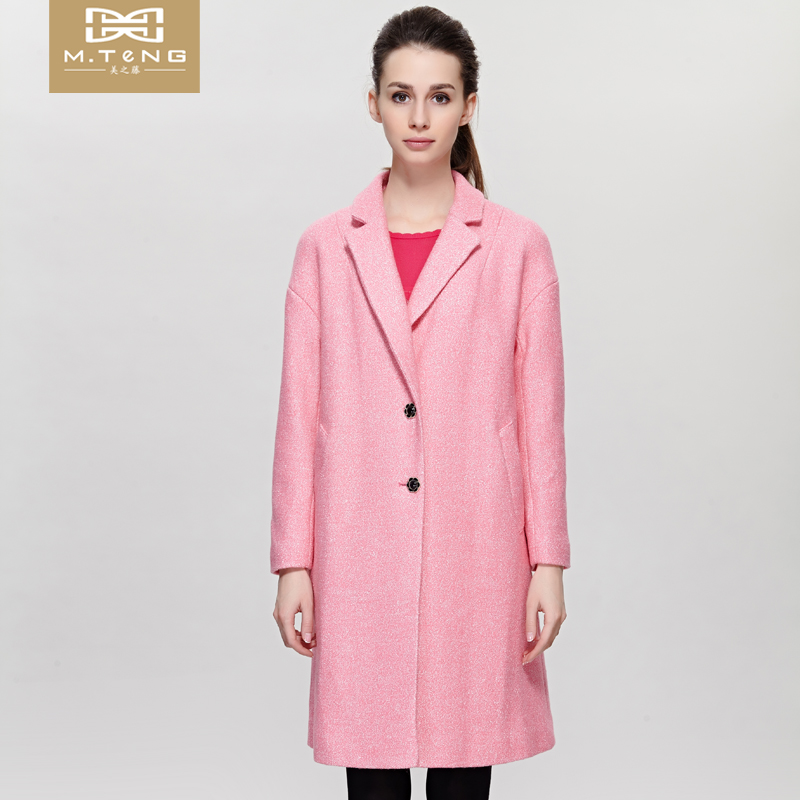 Mito 2016 mùa đông sản phẩm mới trong loose-fitting lông phù hợp với áo khoác áo khoác nữ M2144H36 dài màu hồng