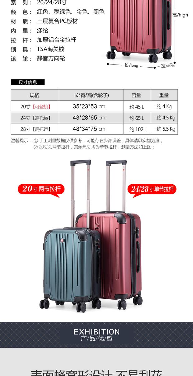 NTMPBINSE Swiss Army xe đẩy trường hợp xe đẩy phổ quát dây kéo PC chống trầy xước hộp hành lý cho nam giới và phụ nữ lên vali vali xiaomi passport