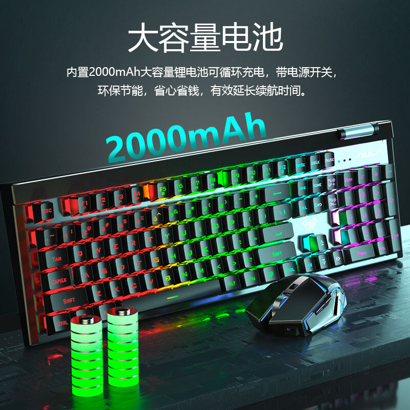 Wolf Spider T610 Mouse Set Mechanical Feel 2.4G Black Myth Wukong Charging Desktop Note Wireless Keyboard