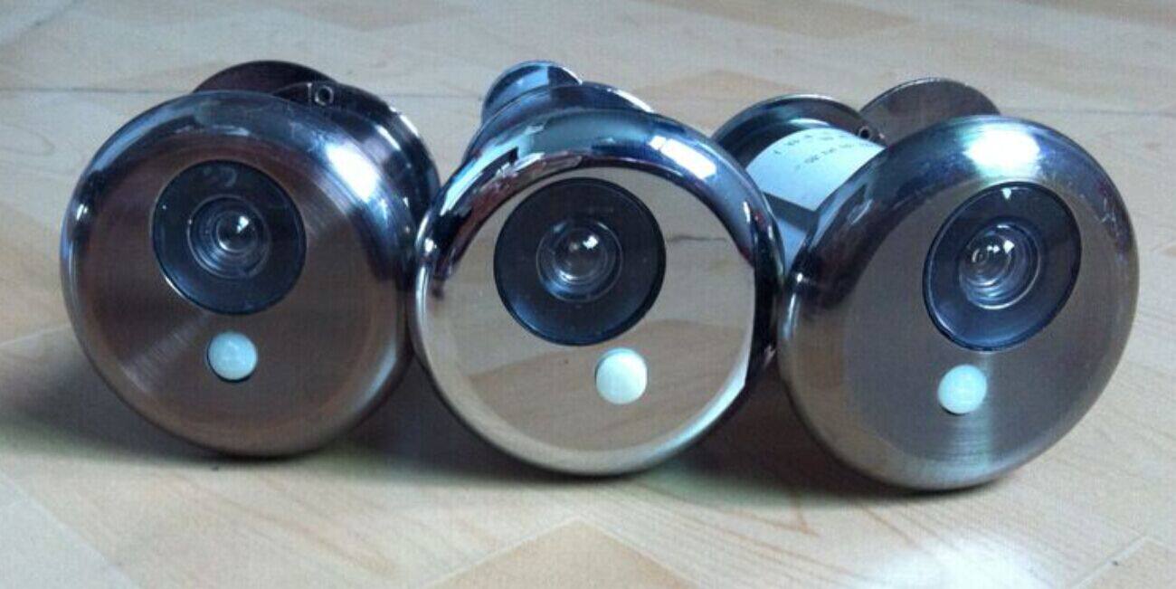 Anti-theft door metal cat's eye door mirror doorbell two-in-one one-step Yangmeixin cat's eye doorbell anti-theft anti-prying battery