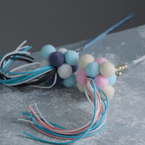 Cat stick fairy homemade pet toy tassel plush cat toy tease stick feather Bell tassel