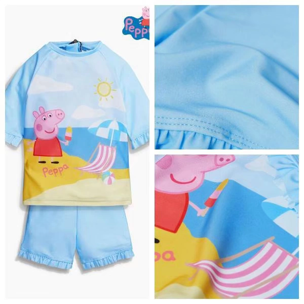 5. Spot British NEXT chính hãng girl girl baby sky blue Pepe pig chị áo tắm xẻ tà - Đồ bơi trẻ em