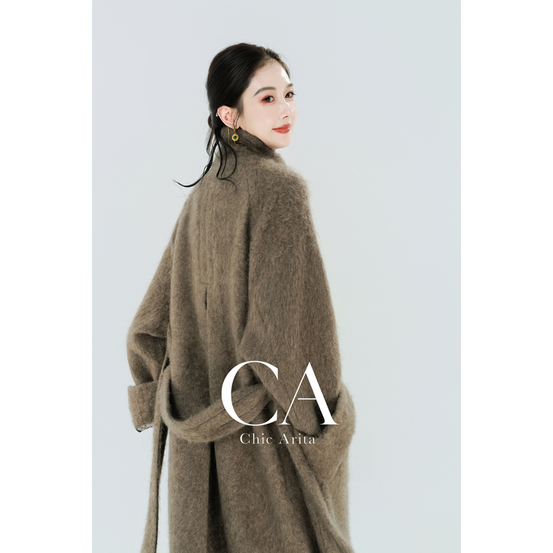 Ca Coat | Scepter Coat Series | Silky Soft Yak Wool Long Lace-Up Waistcoat Coat 26 Autumn and Winter New Product