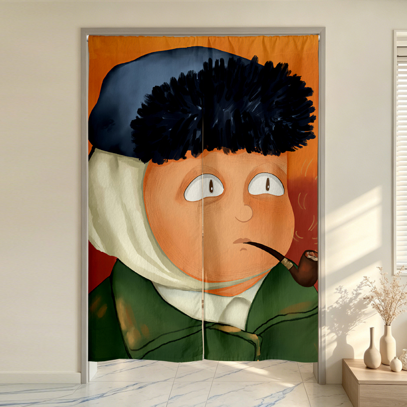 Q-Version Cartoon Fabric Half-Door Curtain for Bedroom Room Decoration, Funny and Healing Toilet Partition Half-Curtain for Home Use Q-Version Cartoon Fabric Half-Door Curtain for Bedroom Room Decoration, Funny and Healing Toilet Partition Half-Curtain for Home Use