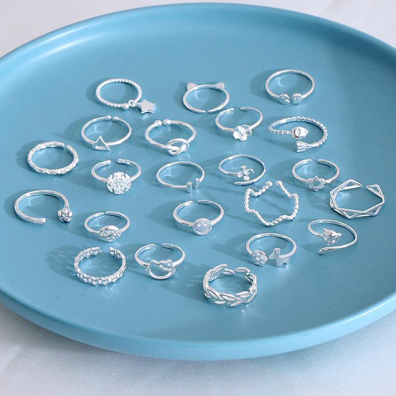 Silver Open Ring Set For Women Minimalist Style Designer Rings_voghion.com