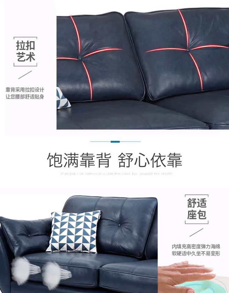sofa da tối giản phòng khách căn hộ nhỏ hiện đại Scandinavian với ba trong bốn hai con số gió công nghiệp da ghế sofa Đồ - Ghế sô pha sofa giường gấp thông minh