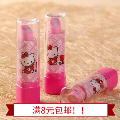 Lipstick-shaped rubber eraser cute KT cat Korea Creative Stationery Learning Supplies Elementary School Students Prize Gifts