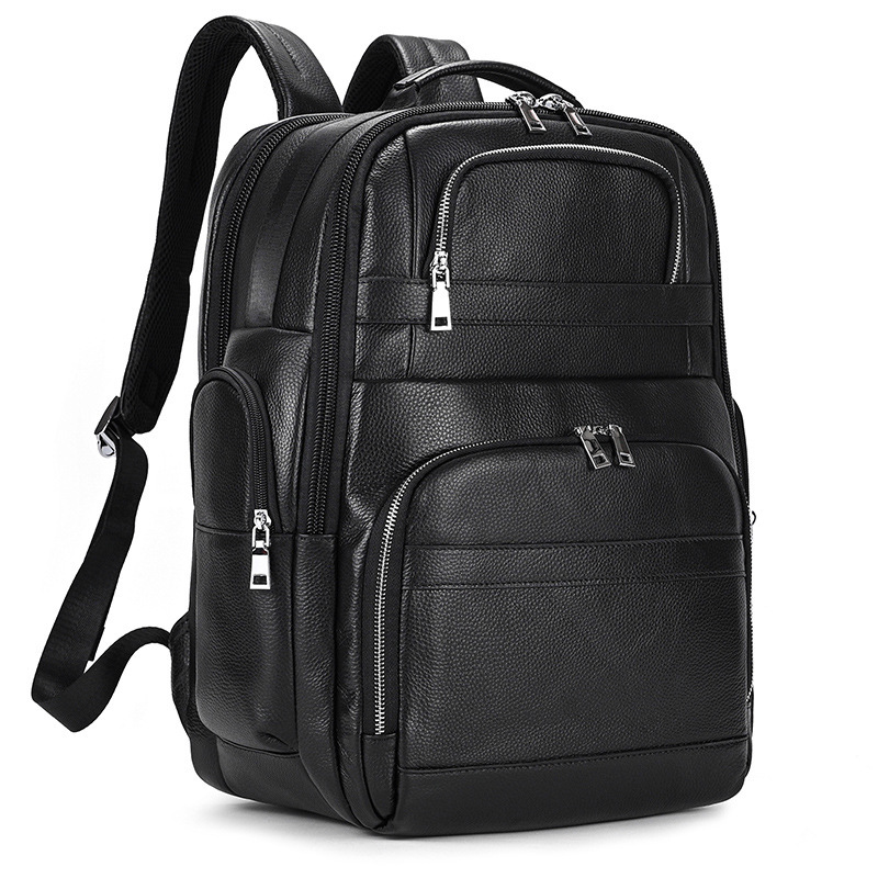 Genuine Leather Backpack for Men, First-Layer Cowhide, Extra Large Capacity, Men's Backpack, 17inch Laptop Bag, Business Travel Bag