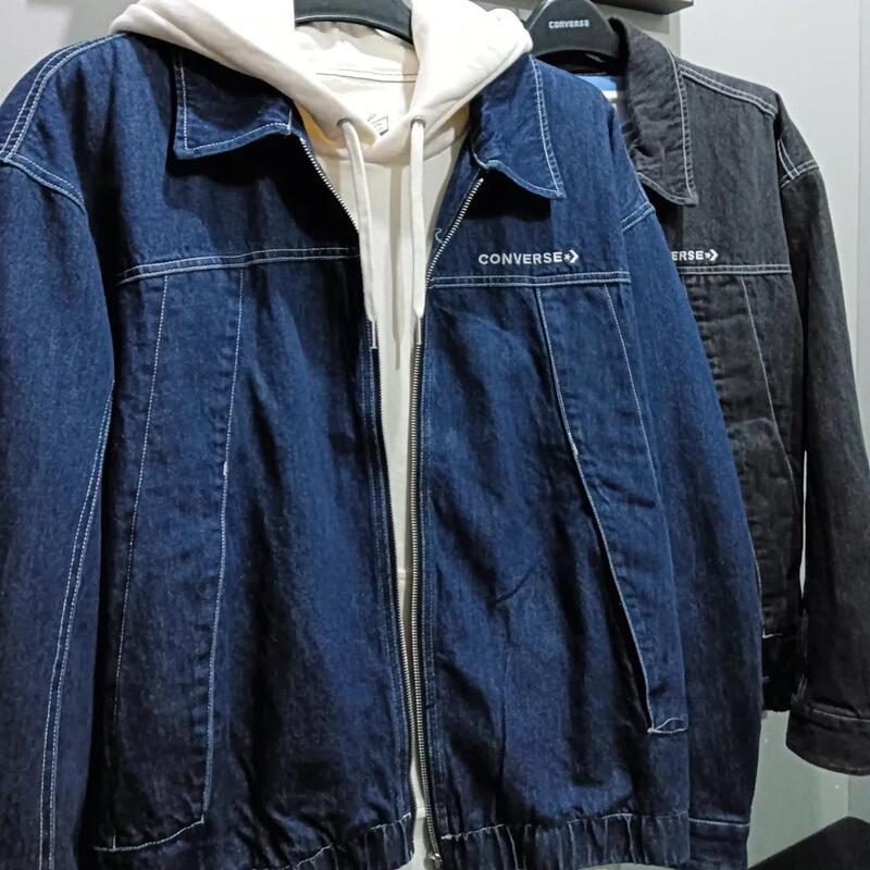 Authentic Converse Men's and Women's Versatile Zipper Denim Jacket 10027962-A01-A02