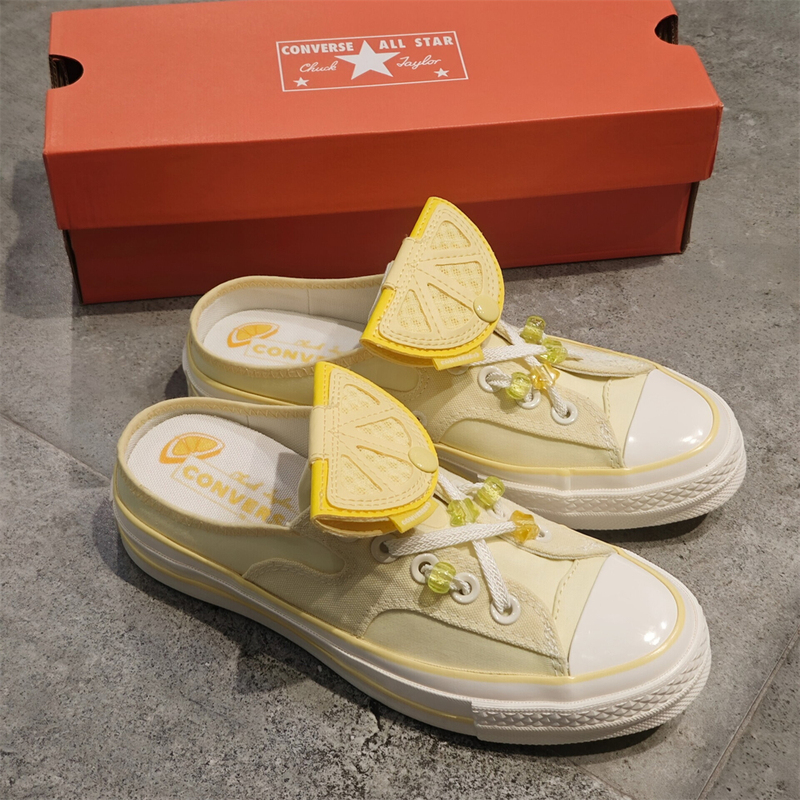 Converse Converse 1970S Mule Yellow Orange Half Slippers Lazy Canvas Half Slippers A10071C