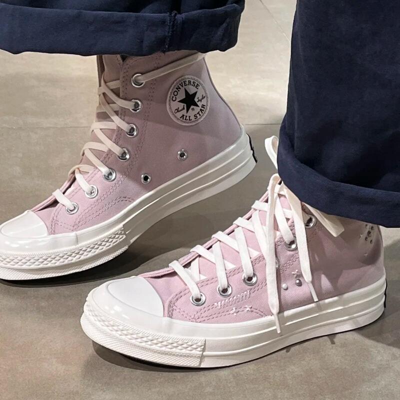 Authentic Converse Women's 1970S Cute Girls Pearl Pink High-Top Canvas Shoes A12511C