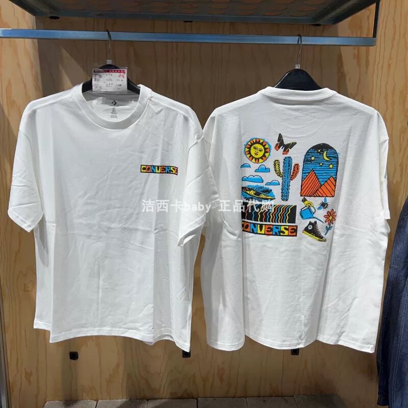 Authentic Converse Unisex Cartoon Print Sports Short-Sleeved T-Shirt 10024728-A02