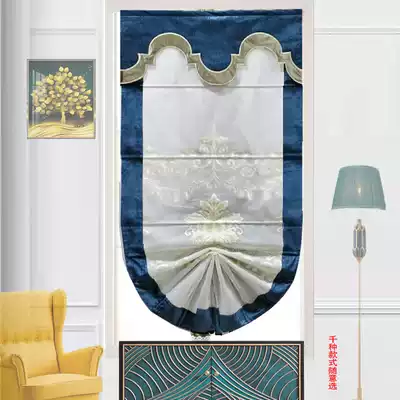 Roman curtain curtain master bedroom warm fan-shaped chenille blackout-free shaking sound red curtain Nordic simplicity