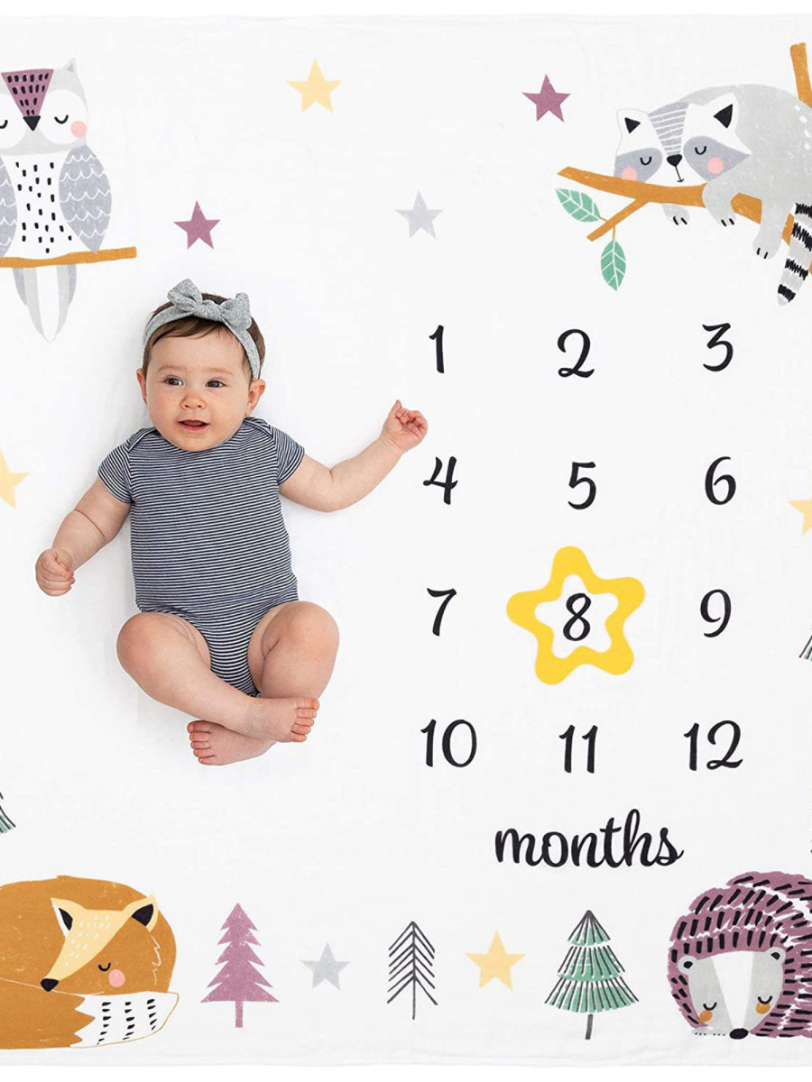 Baby photography commemorative digital blanket baby flannel blanket elephant giraffe baby photography commemorative background blanket