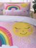 Children's rainbow quilt cover cartoon three-piece bedding set, quilt cover, pillowcase