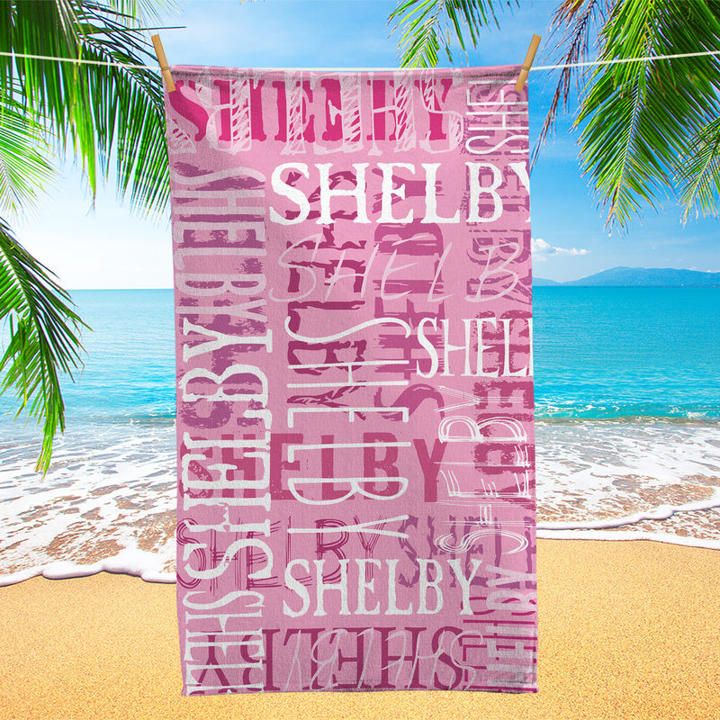 Personalized Signature Beach Towel, Custom Pool Towel Gift Personalized Signature Beach Towel, Custom Pool Towel Gift