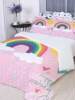 Children's rainbow quilt cover cartoon three-piece bedding set, quilt cover, pillowcase