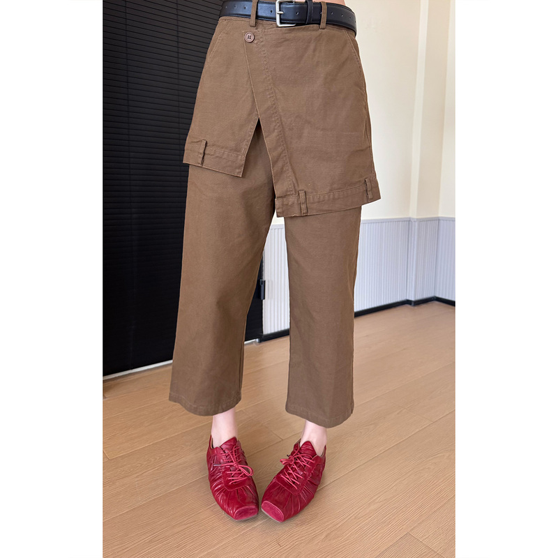 【Yiyi】Early Autumn Niche Design Irregular Hem Slimming Loose Nine-Point Casual Pants Y-0925 【Yiyi】Early Autumn Niche Design Irregular Hem Slimming Loose Nine-Point Casual Pants Y-0925