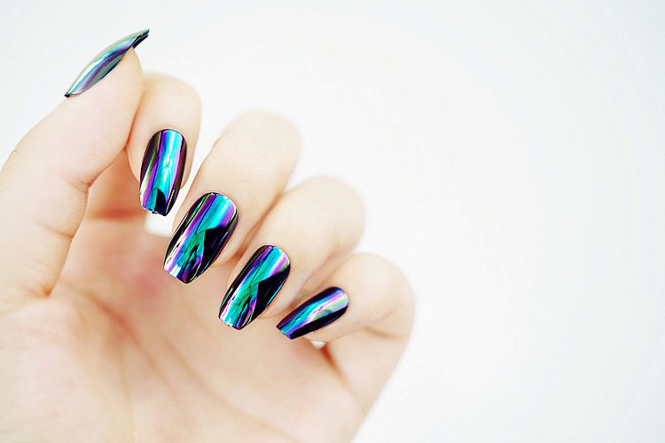 優良鋪子 穿戴式美甲成品58 歐美變色鏡面新甲型手甲片美甲成品假指甲貼片 Yahoo奇摩拍賣