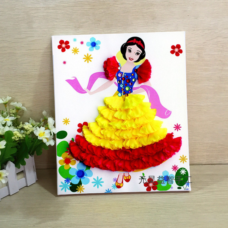 Mẫu giáo bé vẽ tay hoa tự làm sản xuất vật liệu gói câu đố sáng tạo cánh hoa kim cương dán đồ chơi mẫu giáo