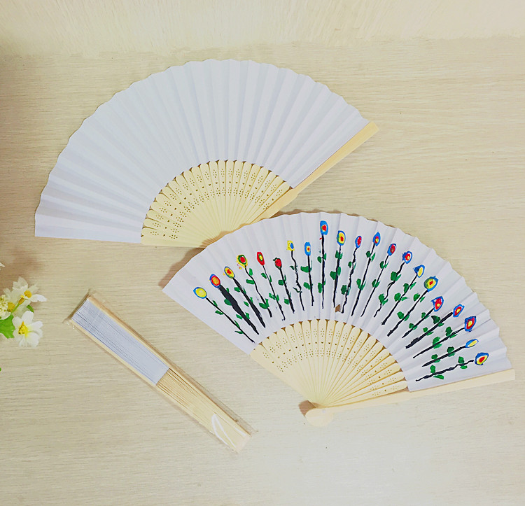 Trẻ em vẽ tay gấp quạt tự làm trống giấy quạt Mẫu giáo sáng tạo tự làm thủ công nghệ thuật vẽ tranh đồ dùng đồ chơi mầm non
